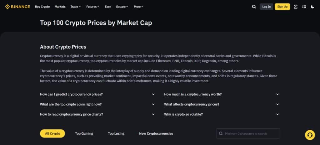 11 Best Crypto Alert Apps For July 2026 9 Binance Cryptocurrency Price Tracker