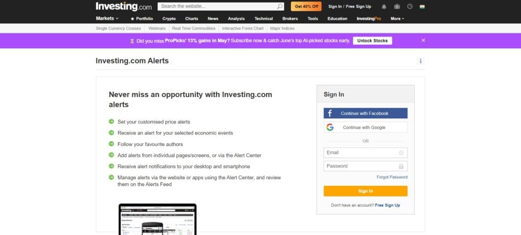 11 Best Crypto Alert Apps For July 2026 10 Investing.com Alerts