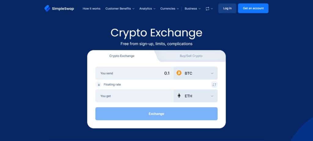 SimpleSwap Crypto Swap Exchange