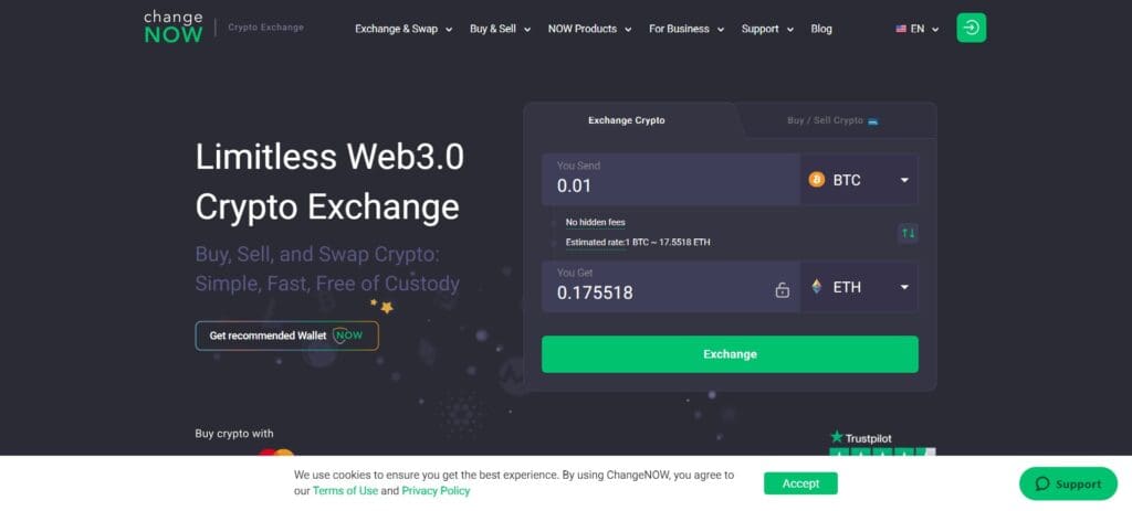 Change Now Crypto Swap Exchange