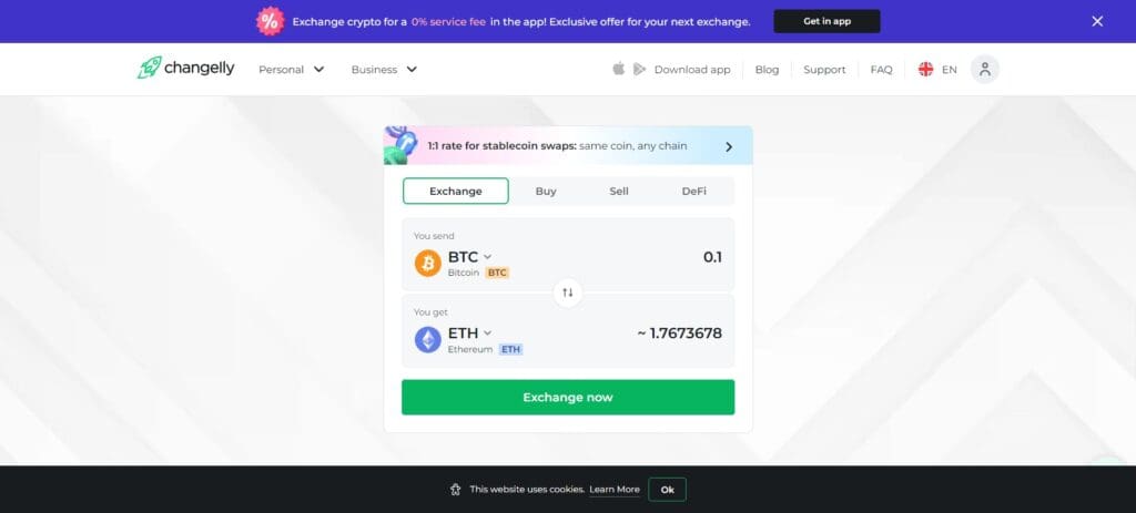 Changelly Crypto Swap Exchange