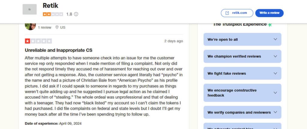 Retik Finance Scam: Read Our Complete Review 2 Negative Reviews and User Complaints