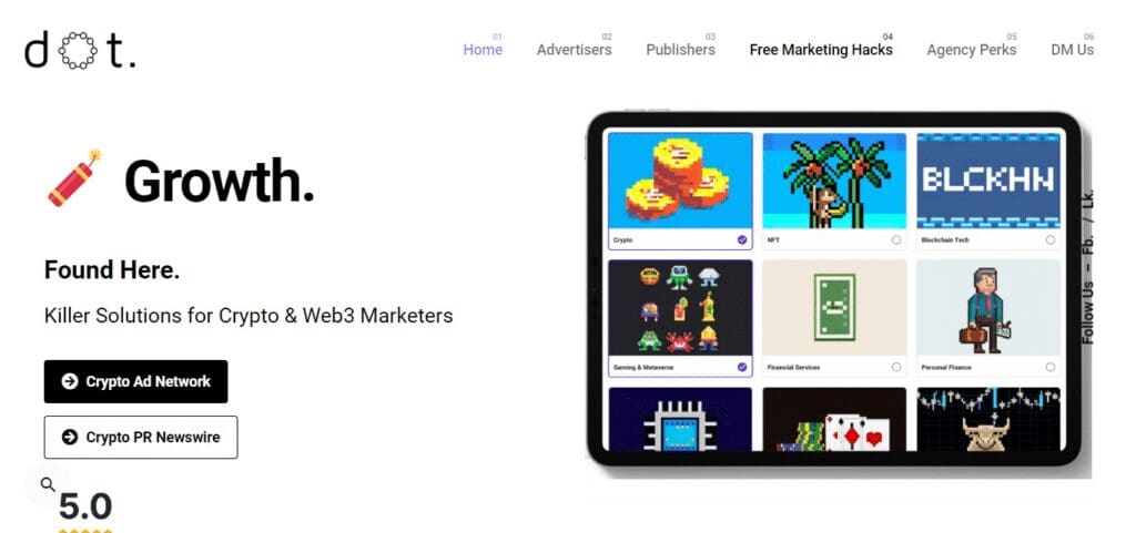 DOT Crypto Advertisement Platforms