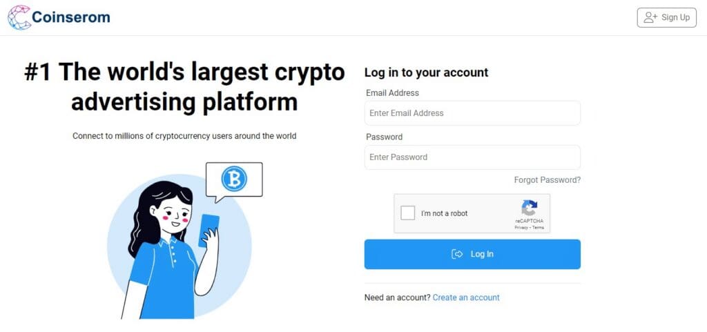 Coinserom Crypto Advertisement Platforms