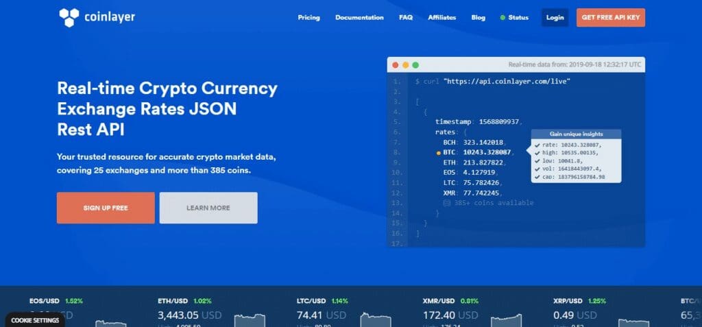 Coinlayer API