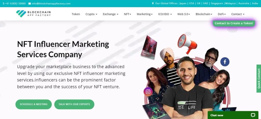 Blockchain App Factory NFT Influencer Agency