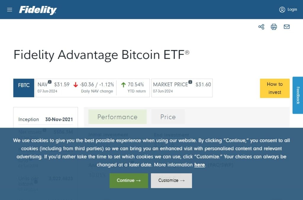 Fidelity Advantage Bitcoin ETF (FBTC)