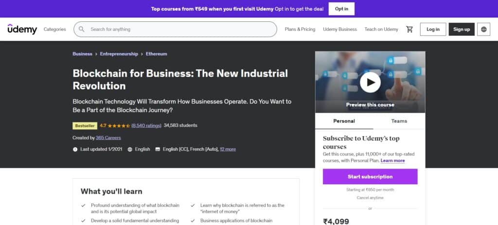 Blockchain for Business: The New Industrial Revolution