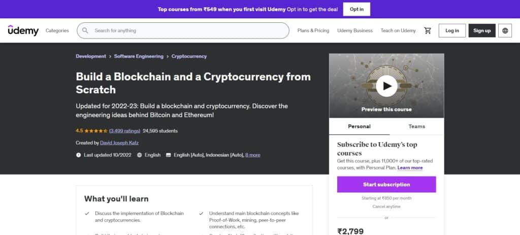 Build a Blockchain and a Cryptocurrency from Scratch
