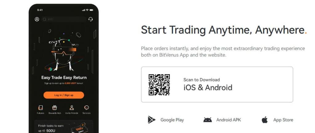 Trade On Go With BitVenus Android & IOS Mobile App