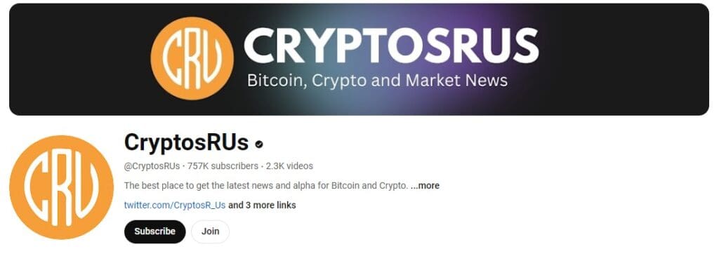 10 Best Crypto Youtube Channels You Need To Follow 8 CryptosRUs Crypto Youtube Channels