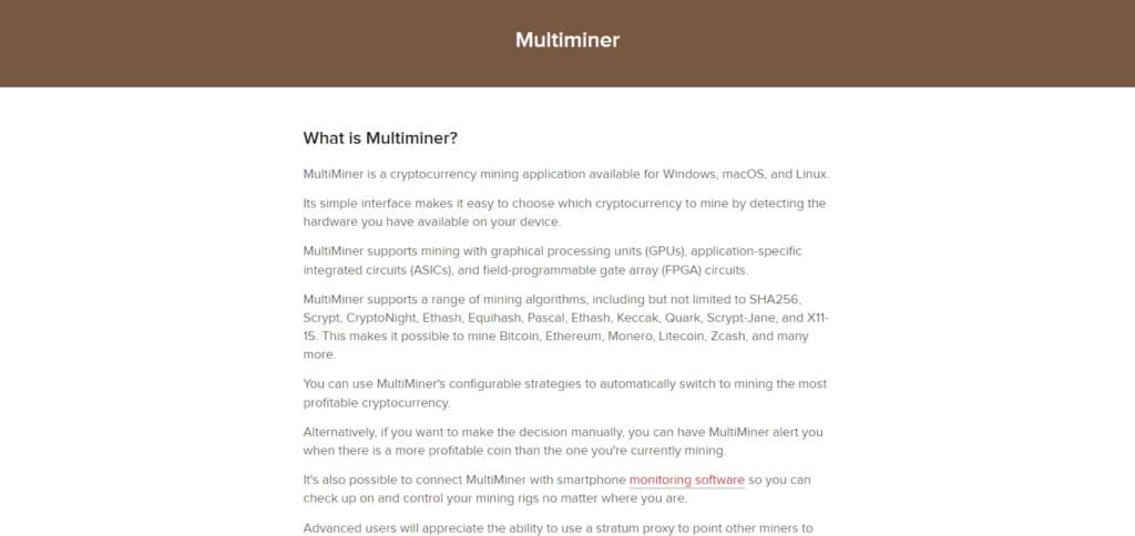 MultiMiner Crypto Mining Software