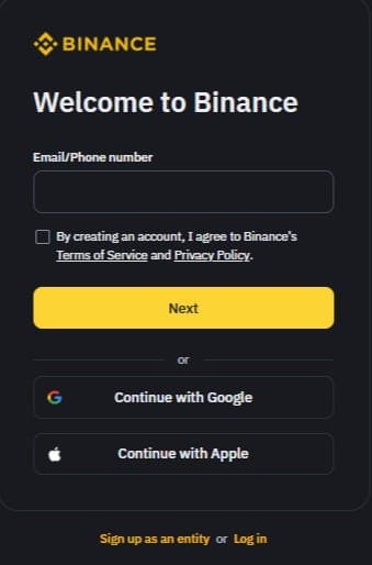 Opening a Binance Account