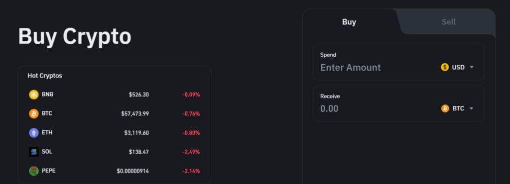 Step 3: Purchase Bitcoin (BTC) or Ethereum (ETH)