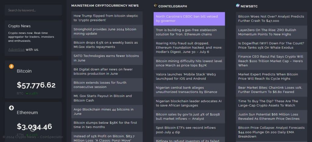 11 Best Cryptocurrency News Aggregators ( 2026) Latest Updated 3 CoinSpectator Cryptocurrency News Aggregator