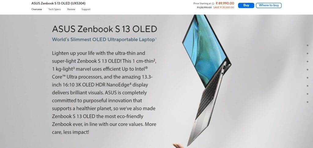 ASUS Zenbook S 13 OLED Laptop For Crypto Trading 