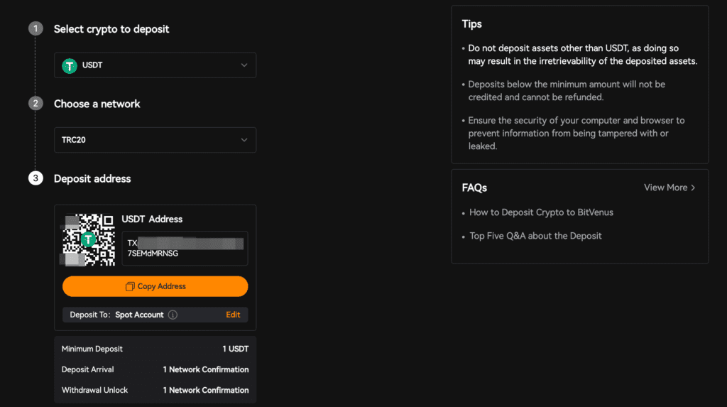 How to Deposit Crypto to BitVenus