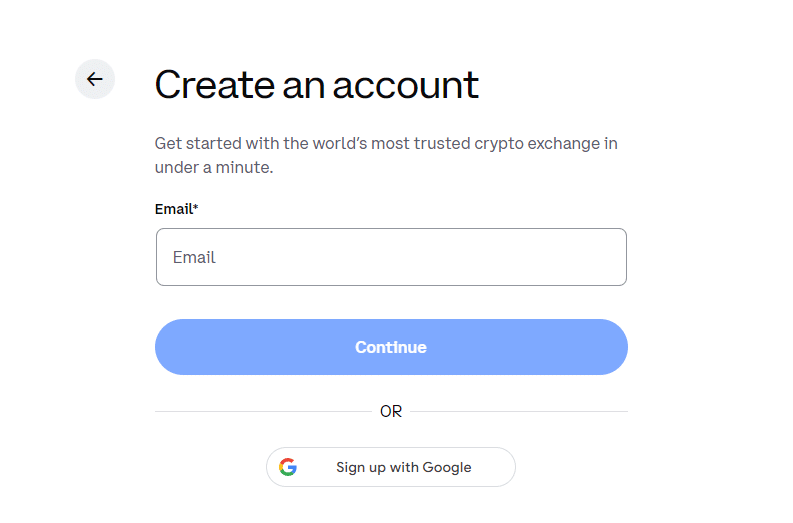 Create a Coinbase account