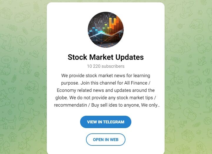 Stock Market Updates Telegram Channel For Stock Market 