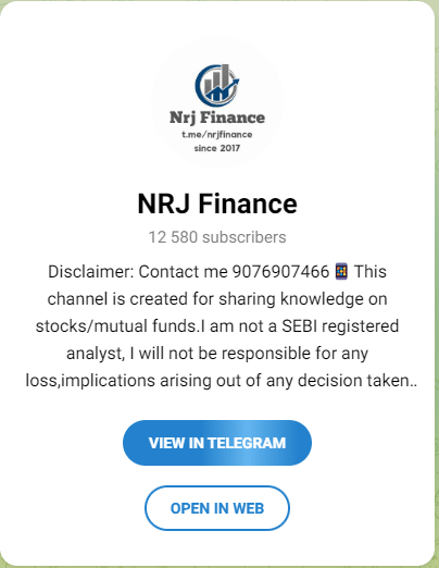 NRJ Finance Telegram Channel For Stock Market 