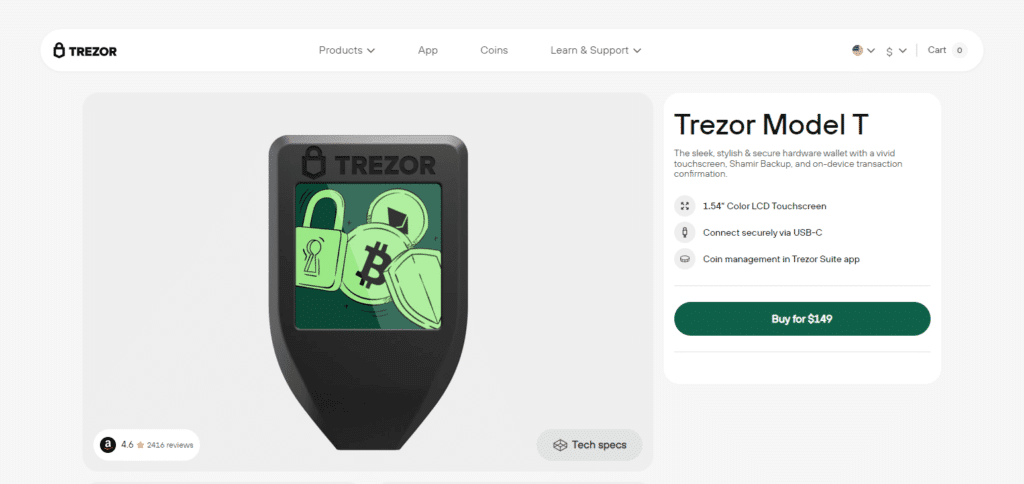 Trezor Model T Crypto Wallet In Philippines