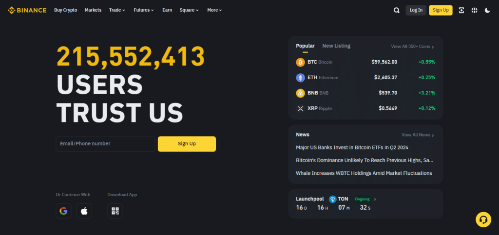 Hotcoin Alternative Exchange Binance