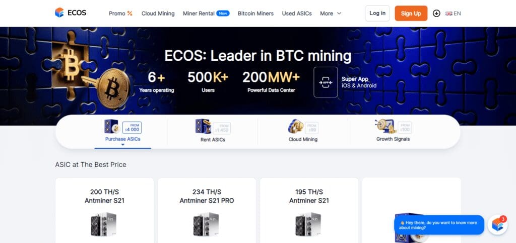 ECOS Bitcoin Mining Platform
