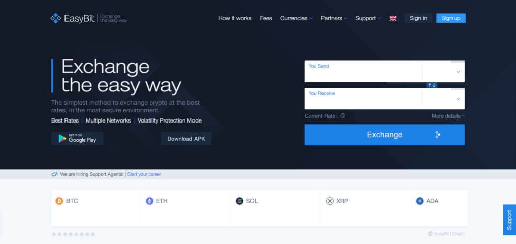 EasyBit Crypto Swap Sites In September
