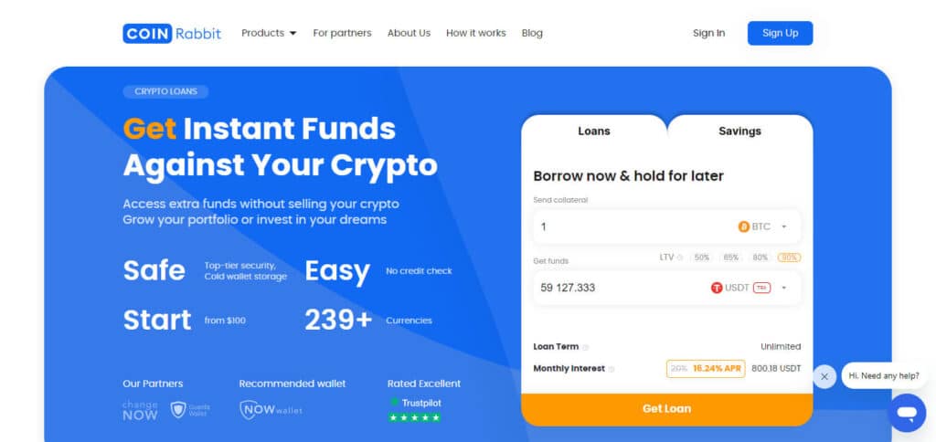 CoinRabbit Crypto & Bitcoin Loan Sites