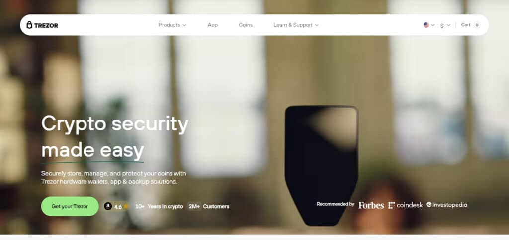 Trezor One Bitcoin Cash Wallet