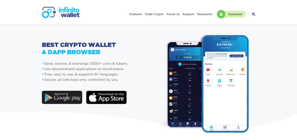 Infinito Wallet ERC20 Compatible Wallets