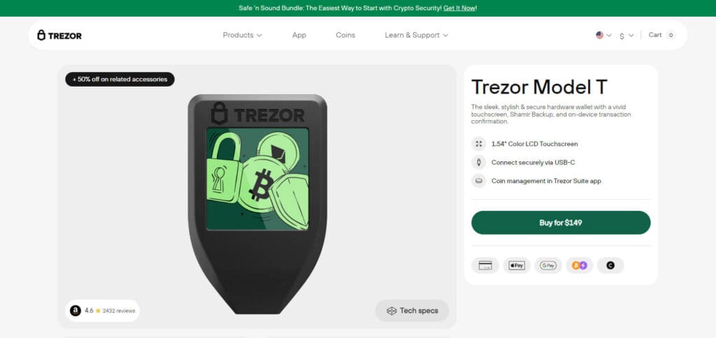 Trezor Model T Best Crypto Wallet In Nigeria