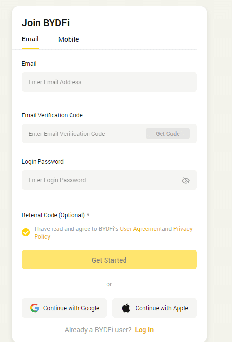 How to Sign Up on Bydfi   Exchange?