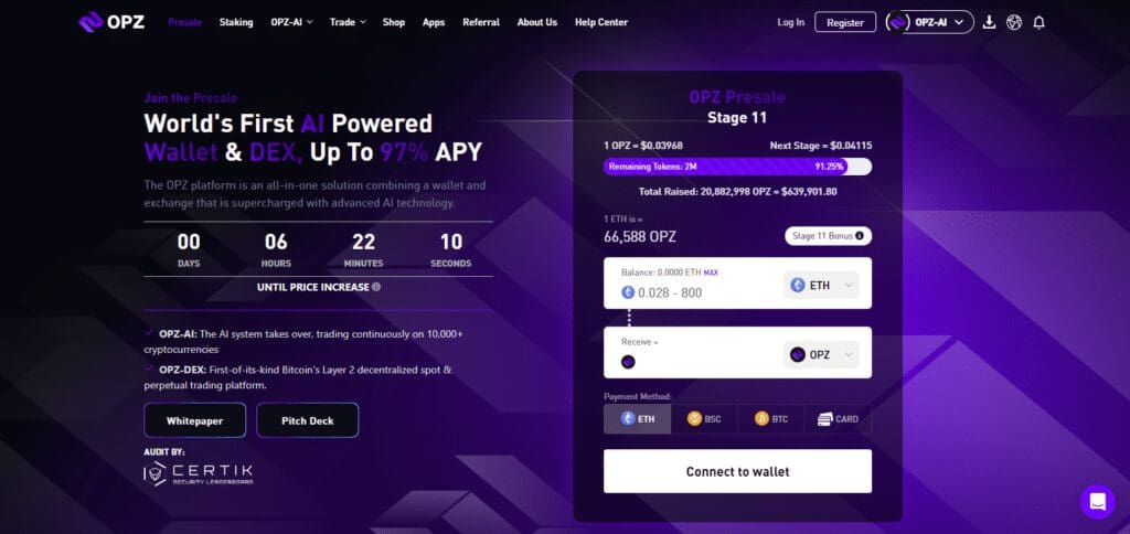OPZ Best Presale Cryptos For October