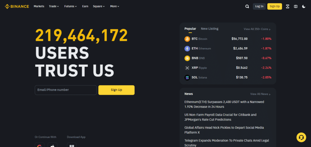 Bitcoiva Alternative Exchange Binance