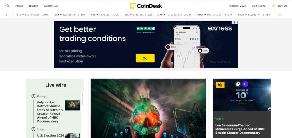 CoinDesk Websites That Pay You To Write On Cryptocurrency