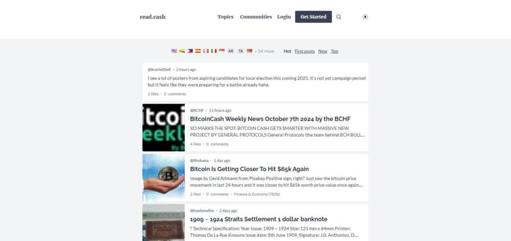 Read.cash Websites That Pay You To Write On Cryptocurrency