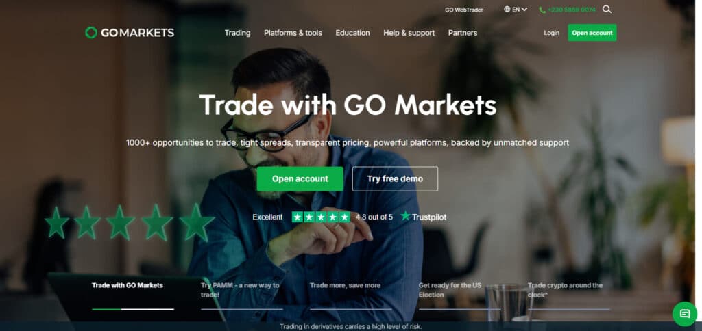 GO Markets Forex Brokers in Saudi Arabia