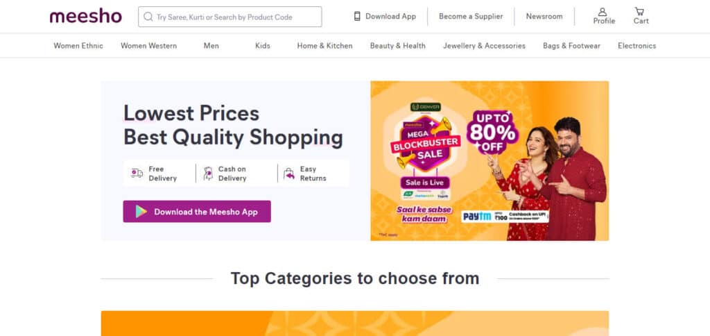 10 Best Earning Apps Without Investment For 2024 9 Meesho Best Earning App Without Investment