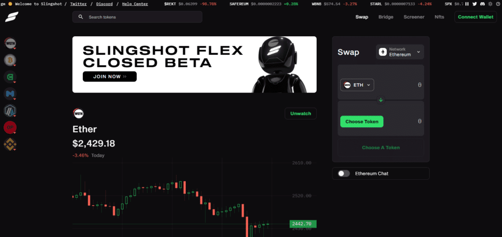 Slingshot Decentralized Exchange
