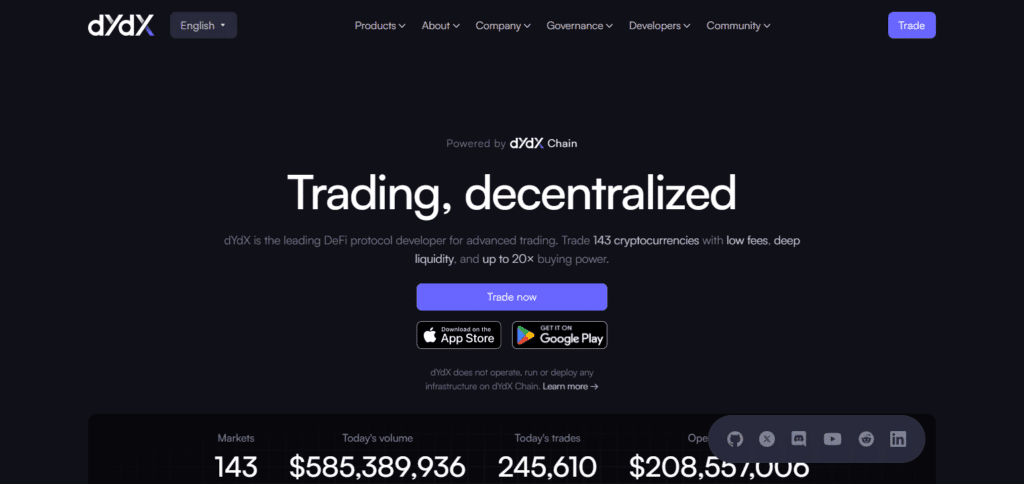 dYdX Decentralized Exchange