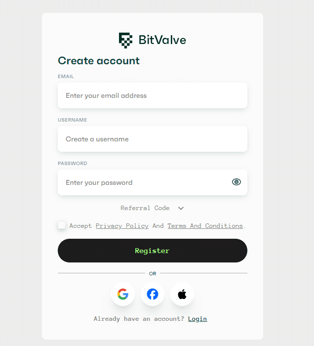 How to Sign Up on BitValve Exchange?