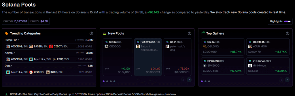 GeckoTerminal: Real-Time Cryptocurrency Market Data and Analysis 6 Solana
