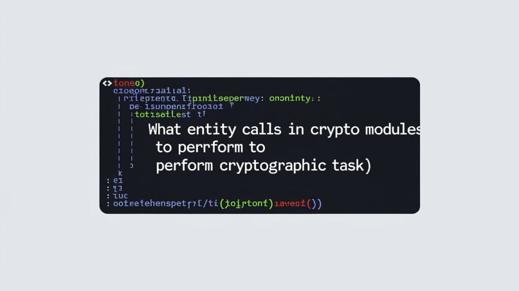 What Entity Calls in Crypto Modules to Perform Cryptographic Task 6 How Various Entities Utilize Cryptographic Modules