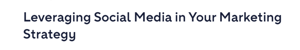 Leverage Social Media