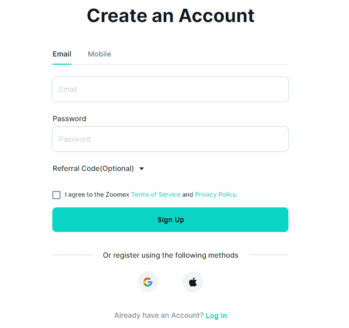 Create an Account:
