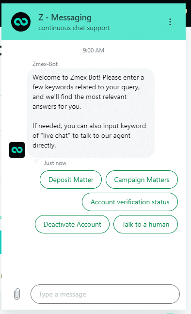 Zoomex Customer Support