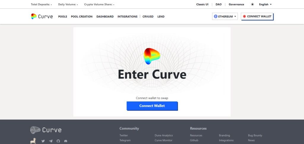 Curve Finance Crypto Defi Platform In Worldwide