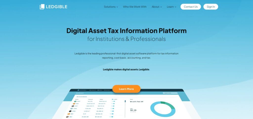 Ledgible Features Crypto Tax Calculator In United States of America