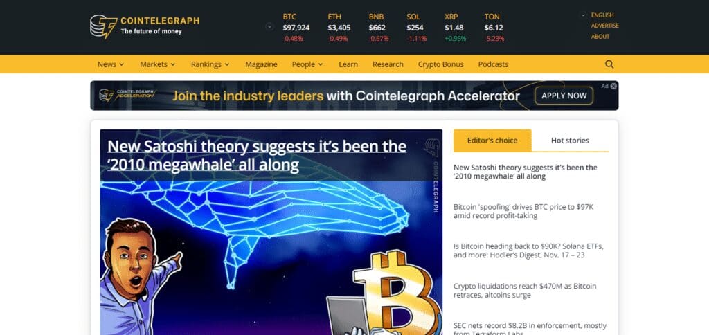 CoinTelegraph Crypto News Blog In Singapore